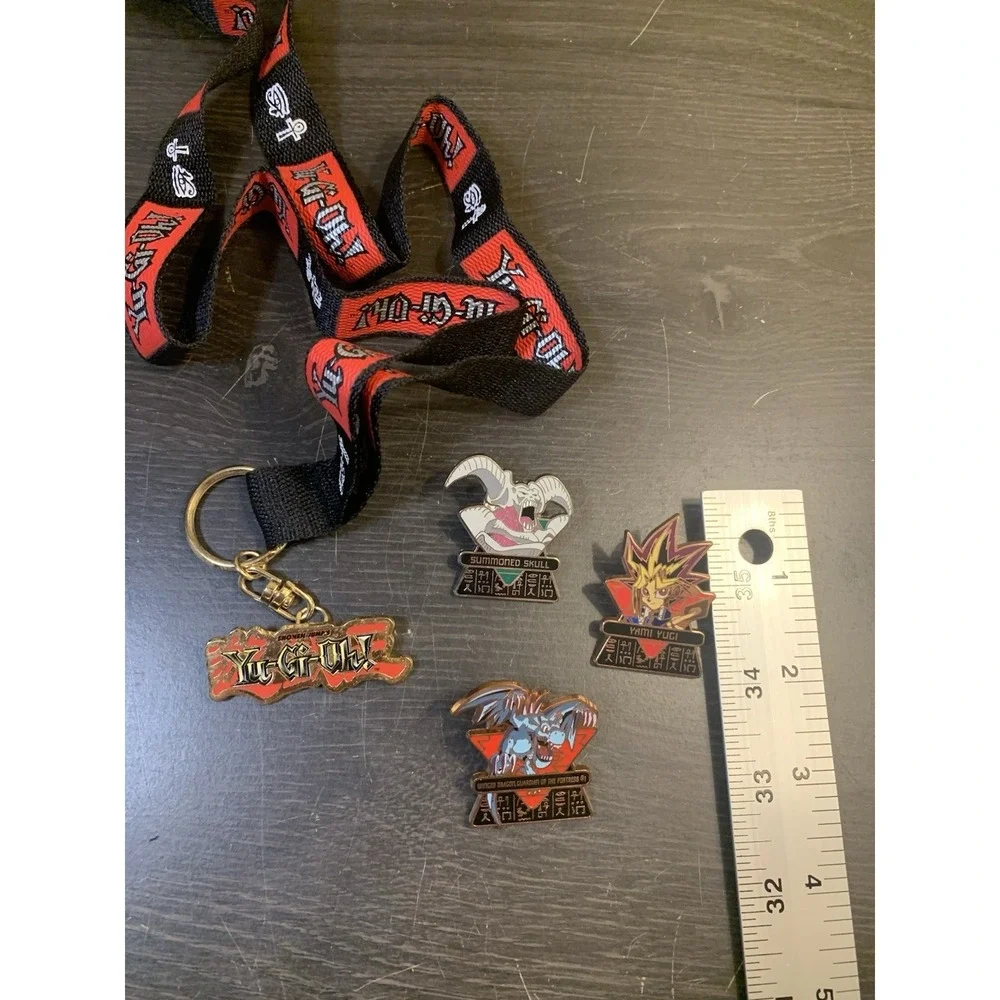 2003 Yu-Gi-Oh! Lanyard With 3 1st Edition Collector Pins Lot